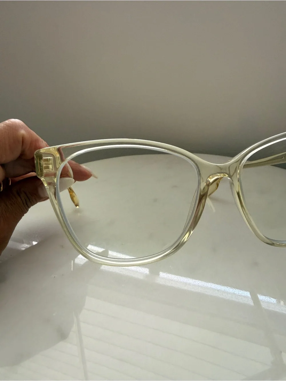 Burberry BE2345 Caroline Translucent Cream Cat-Eye Women's Glasses